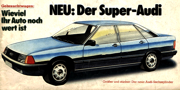 Ausschnitt der Titelseite der Auto Zeitung 1979: der sogenannte Super Audi