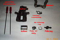 Bremssattel demontiert – Detailaufnahme