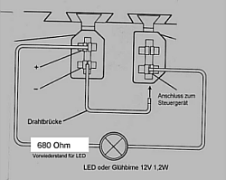 Schema der zwei Diagnosestecker beim NF/NG/AAR u.a. mit Plus- und Minusanschlüssen